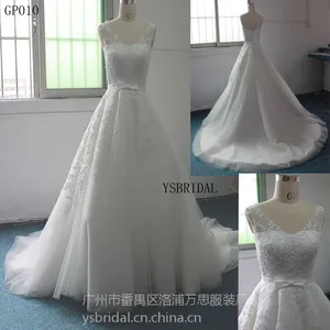 韩版抹V领拉链拖尾蕾丝手工钉珠甜美公主婚纱礼服批发蕾丝婚纱