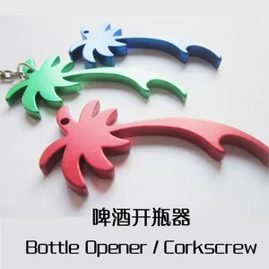 供应创意礼品促销批发 热销款实心椰树啤酒开瓶器 创意开瓶器