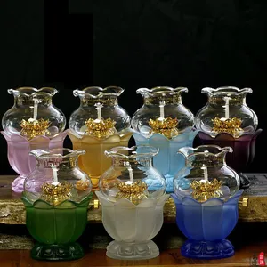 批发琉璃莲花油灯|批发琉璃七色油灯