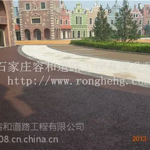 石家庄小区绿化艺术地坪彩色透水地坪施工生产