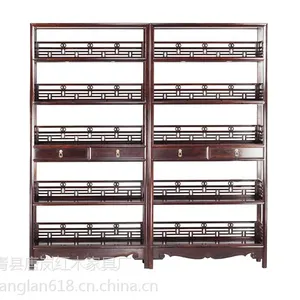 供应唐岚精品红木家具品字栏杆架格