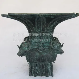 青铜器复古摆件 四羊方尊 酒樽 双羊尊 羊觥 龙虎尊古代酒器 现代家居装饰工艺品