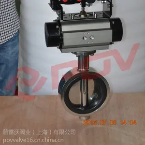 卫生级气动蝶阀衬PTFE或硅橡胶