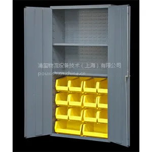 DURHAM MFG 带搁板重型零件盒存储柜(14个物料箱 2层 3602-BLP-14-2S-95