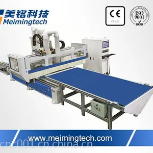 山东美铭数控广东板式家具生产线多工序雕刻机自动上下料木工机械