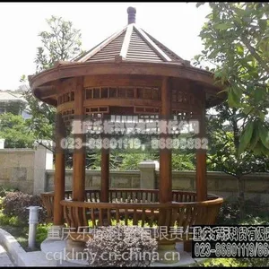 重庆木亭子重庆厂家定做防腐木厂家四角亭重阳亭凉亭炭化木丨