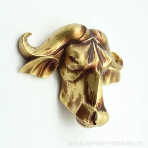 欧式金色牛头创意复古动物壁挂家居客厅新房装饰品树脂工艺送礼品