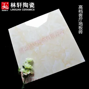 浅黄色金刚釉800*800客厅商场酒店大堂地板砖 林轩***喷墨全抛釉 金刚石广东瓷砖