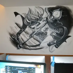 东莞网咖彩绘 广州网吧彩绘荧光壁画 荧光画