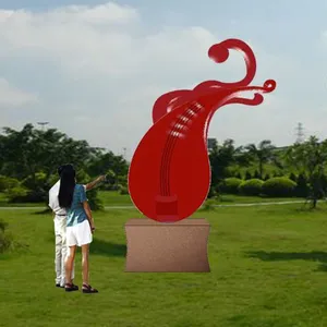 户外不锈钢抽象琵琶景观雕塑