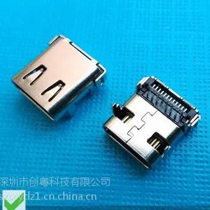USB C-type 3.1母座板上 24P前插后贴SMT 过高频10.0