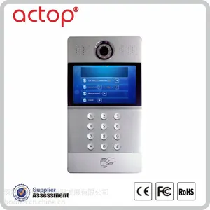 ACTOP卓豪无线楼宇可视云对讲数字模拟系统7寸室内机交换机供电智能建筑壁挂式不锈钢外壳密码刷卡人脸
