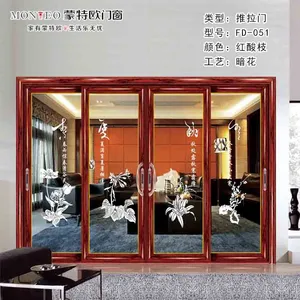 厂家热销 蒙特欧整套门铝合金门窗 重型推拉门 厨房吊趟门 红酸枝推拉门 ***