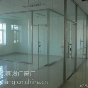 北京安装钢化玻璃门，玻璃门地弹簧安装