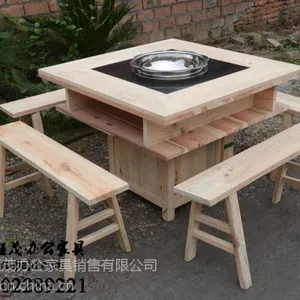 天津实木火锅桌定做