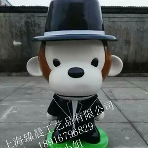 新年卡通美陈新款猴玻璃钢工艺品园林景观雕塑彩绘小品场地道具模型