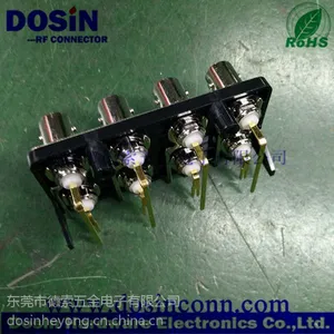 供应BNC2*4双排8孔位多孔位视频母座 安防多路BNC视频连接器