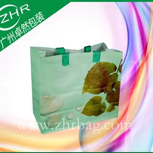 【卓然包装】国外大品牌绿色环保手提编织袋 塑料PP手提蛇皮袋 内覆膜编织袋