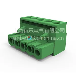 有乐品牌pcb插拔式接线端子5p接插件90度弯插5.08mm绿色环保阻燃UL认证厂家直销批发***