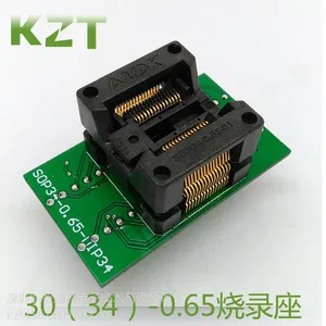 SSOP34芯片测试座 0.65间距 转DIP30烧录总 ots30(34)-0.65-01
