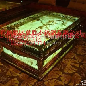 供应***酒店专用镜面不锈钢玫瑰金茶几,厂家可来图来样定做批发
