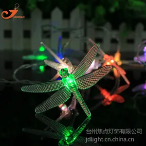透明蜻蜓灯串 10LED 春天装饰灯 透明线花园灯 亚马逊电商***