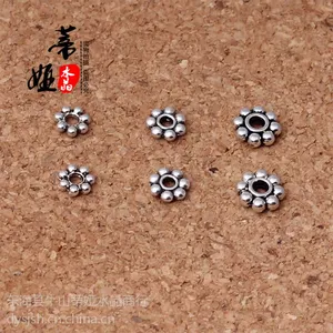 供应藏银隔片 散珠隔珠垫片 DIY佛珠配件批发 手工串珠雪花片材料批发
