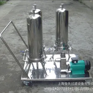 袋式过滤器+滤芯过滤器+离心泵-小推车过滤器