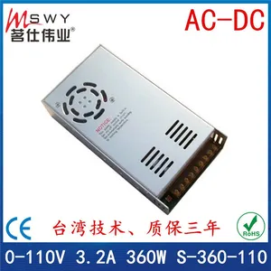 110V3.2A开关电源110V360W开关电源 0-110V可调 恒压电源机械设备灯具电机工业电瓶