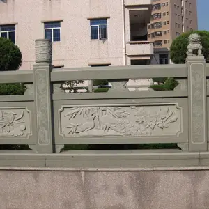 河道大桥石栏杆 青石石雕栏板 石材护栏 尺寸规格图案按需定制