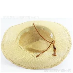 厂家批发老式麦秆普通稻草帽子防晒原色农民田园帽遮阳太阳帽定制