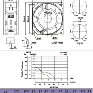 供应卡固耐高温 大风量 80*80*38mm散热风扇 ADDA兄弟品牌
