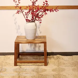 美时美器 竹家具现代简约重竹室内花架单层落地矮花架3173