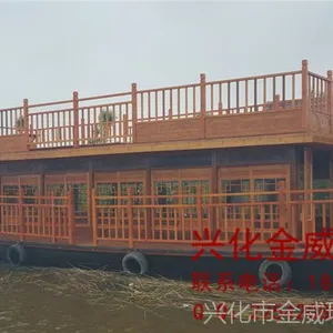 厂家直销14米双层画舫船 画舫餐厅 观光旅游吃饭一体化