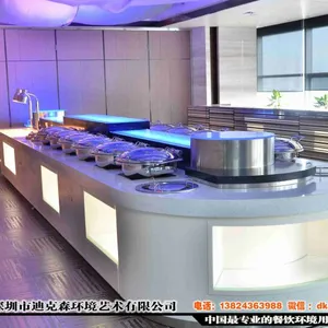 员工食堂自助餐台定制人造石餐台厨房设备