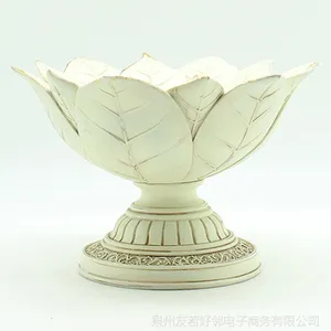 欧式***ktv酒店客厅描金水果盘创意家居摆件设树脂工艺装饰礼品
