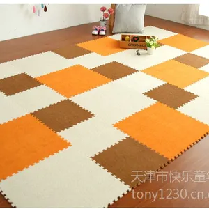 环保拼接泡沫地垫卧室铺满地毯毛绒面家用客厅铺地版垫榻榻米拼图 天津市快乐童年玩具厂