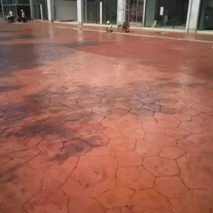 景观路面混凝土压花地坪施工当然鹤石彩坪***