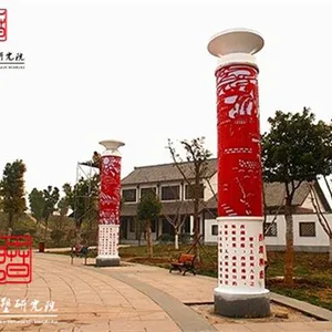 阜阳大型不锈钢景观柱雕塑设计制作厂家合肥雕塑公司定制景区雕塑
