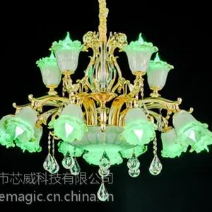 麦极客智能花灯 LED智能水晶灯 手机控制调光灯 客厅灯 遥控灯 装饰灯 别墅灯 复式楼吊灯