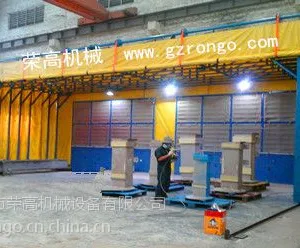 佛山荣高提供干式喷漆房 水帘机水幕式 吸尘打磨台