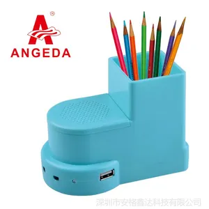供应ANGEDA可爱个性 笔筒音箱插卡U盘实用型卡通笔筒音箱迷你小音响