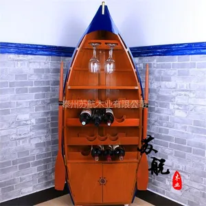 酒柜装饰船 沙滩道具景观船 船型景观装饰品 欧式风格木船摆件