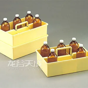 试剂瓶托盘手提篮 瓶子搬运周转托盘 采样提篮式托盘盒 有隔断 带提手 运瓶托盘收纳箱