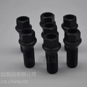厂家供应济南钛合金汽车轮毂轮毂螺丝M14*1.5*28MM 黑色