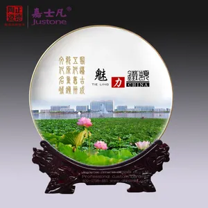 ***手绘纪念盘,粉彩陶瓷纪念盘,