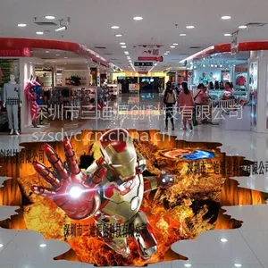 创意4S店3D地贴立体画 车展4D地贴 3D地板贴防水耐磨