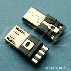 厂家供应MICRO USB 5P不锈钢焊线式公头 超薄3.0***后五L=13.4