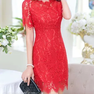 广州沛怡服饰2015夏季新款女装端庄典雅秀气于三色蕾丝裙