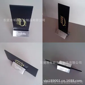 菜单展示架 台卡餐牌 菜牌桌架 金属台卡台签 不锈钢菜单夹